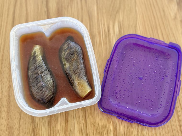 無限なすび 煮浸し職人で調理したなすの煮浸し