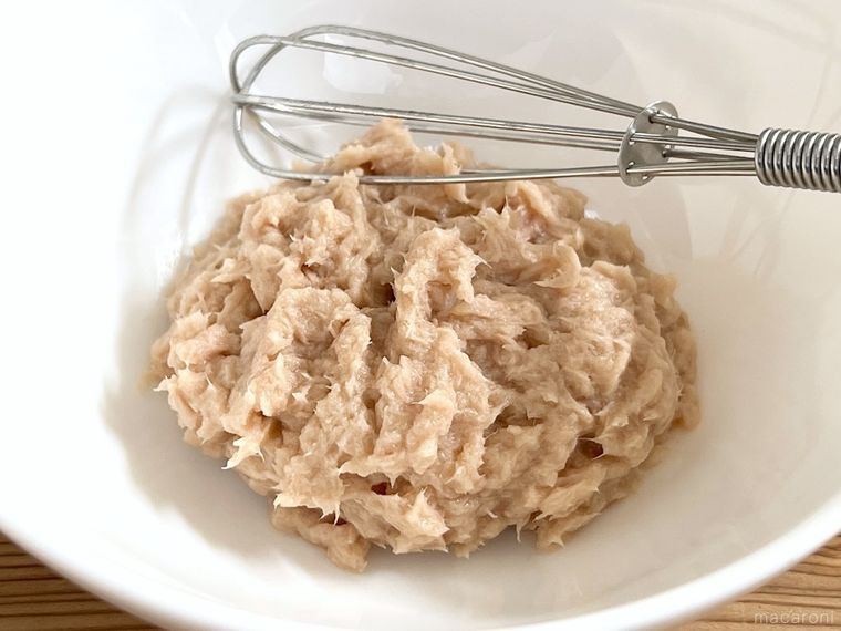 ツナを混ぜた様子