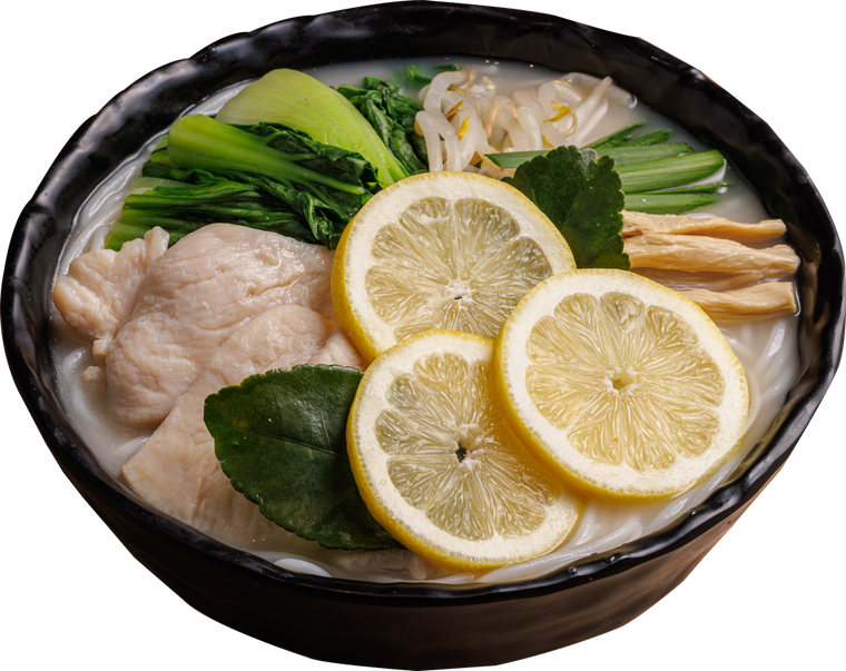 丼に盛られた鶏塩レモン米線