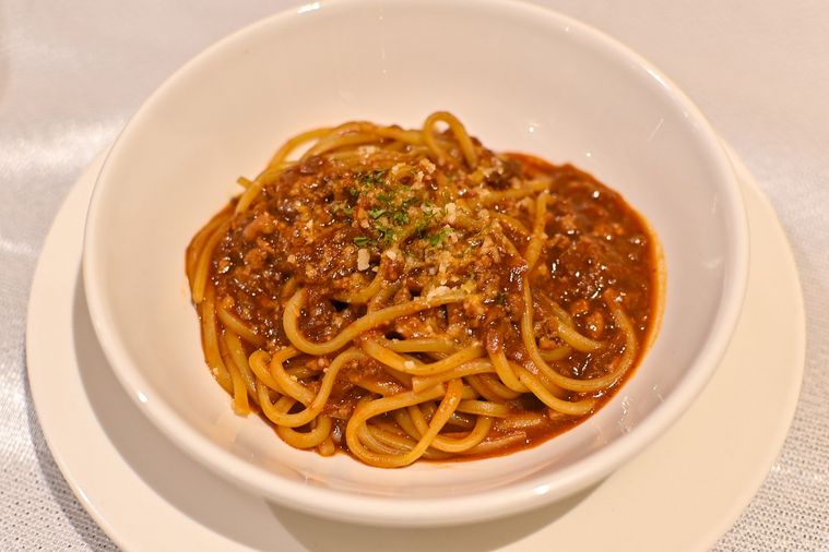 ミートソースのパスタ