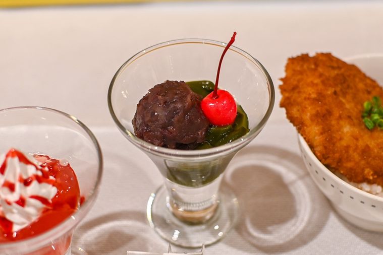 抹茶のゼリーのアップ