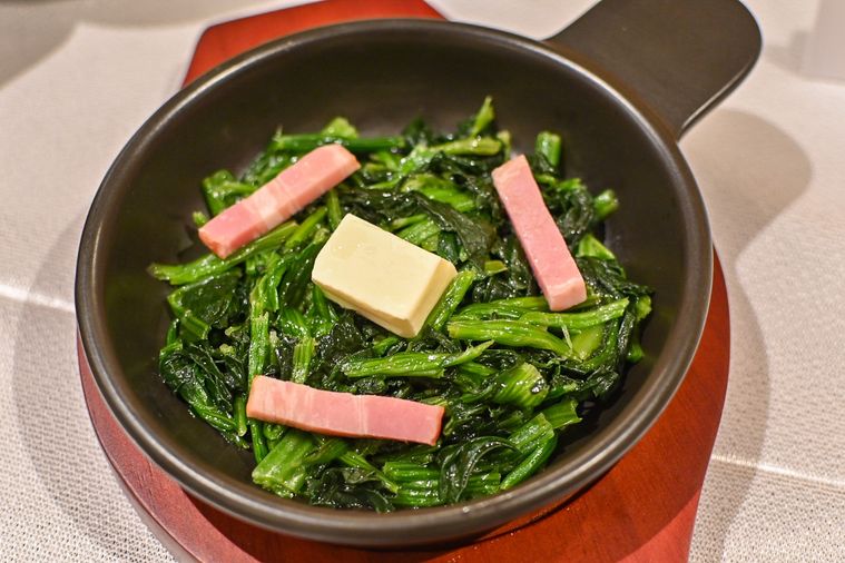 ほうれん草ベーコンのアップ