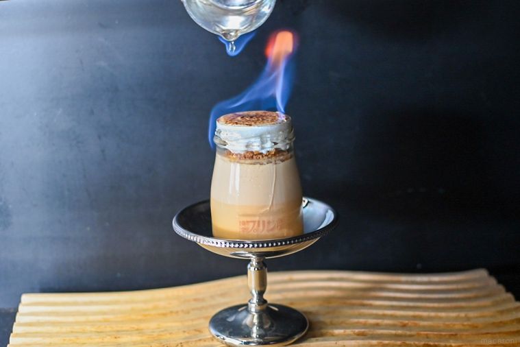 炎の焼プリンのアップ