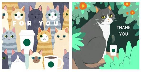 Starbucks eGiftのねこデザインイメージ