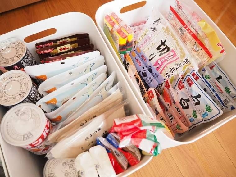 プラスチックケースに食品が詰め込まれている様子