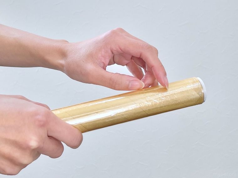 ラップの端がわからなくなった様子