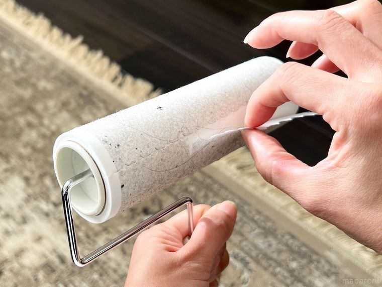 コロコロを指でめくっているところ