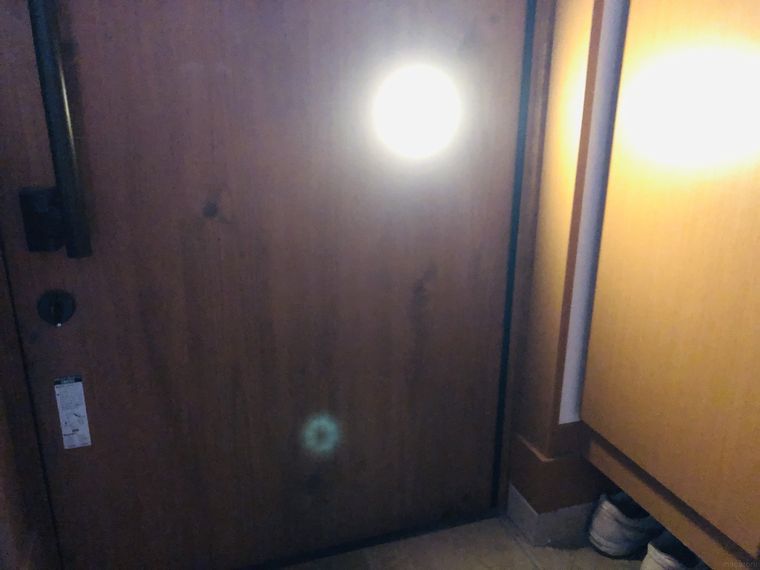 玄関ドアに取り付けたセンサーライト