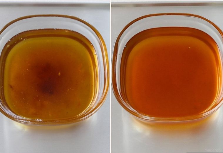 揚げ油のビフォーアフターを比較する画像