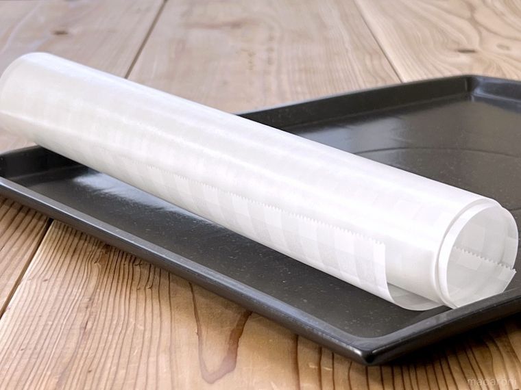 丸まったクッキングシート