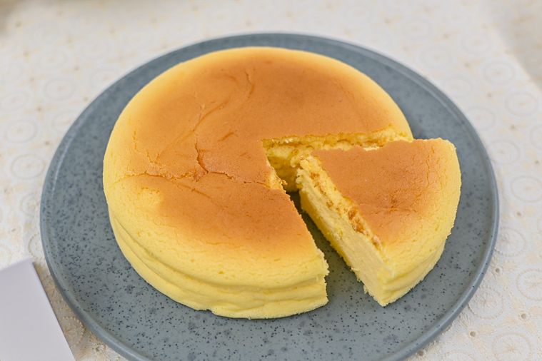 スフレチーズケーキのアップ
