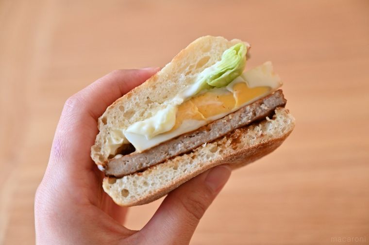 マクドナルドてりたまマフィンの断面