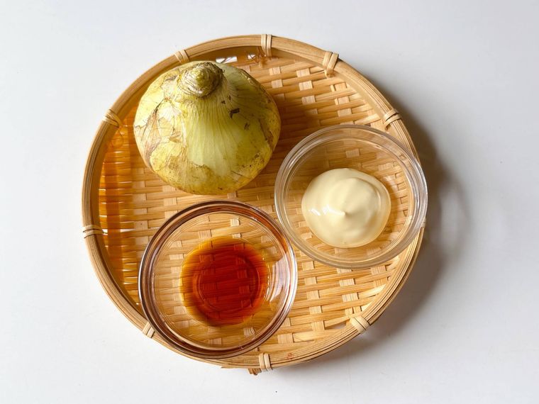 新玉ねぎ、マヨネーズ、ポン酢しょうゆ
