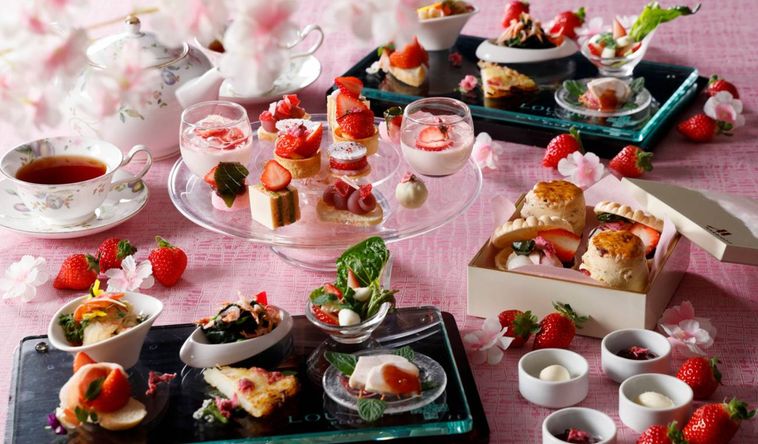 大阪マリオット都ホテル桜といちごのアフタヌーンティーのイメージ