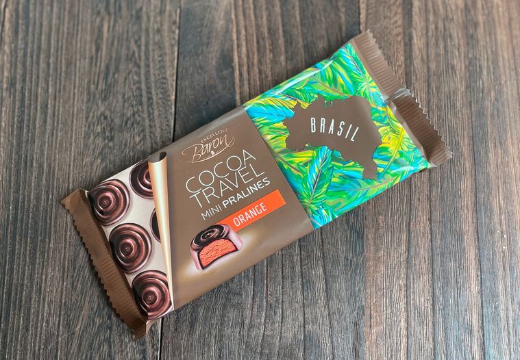 業務スーパーミニプラリネ オレンジのパッケージ