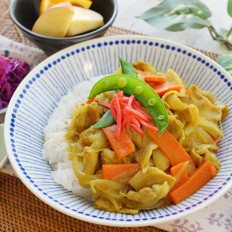 和食器に盛り付けた和風カレーライス