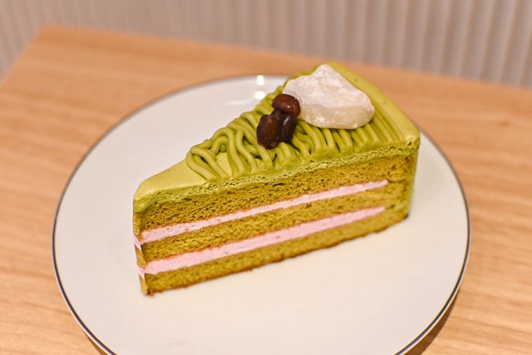 宇治抹茶ショートケーキのアップ