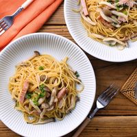 【作り方】ベーコンとしめじの和風パスタ