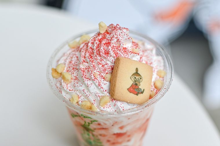 ドリンクのトッピングのアップ