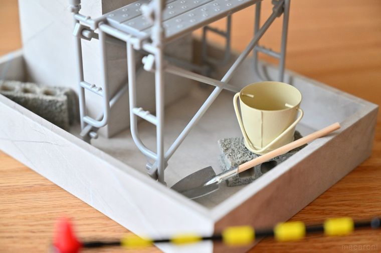 ストーン柄トレーのなかをアップで写している