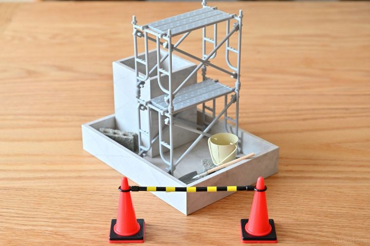 工事現場風に仕上げたジオラマ