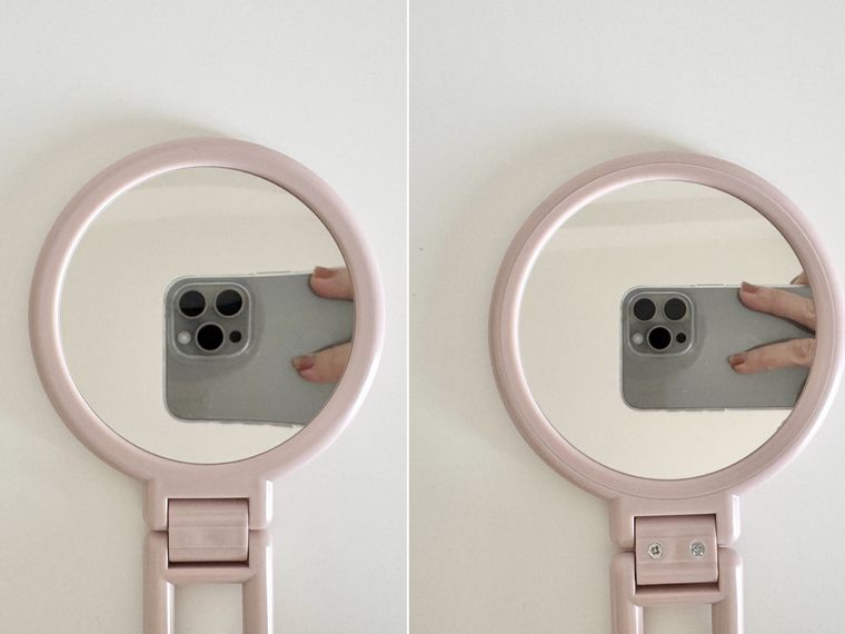 セリア2WAYハンドミラーの片面ずつのコラージュ画像