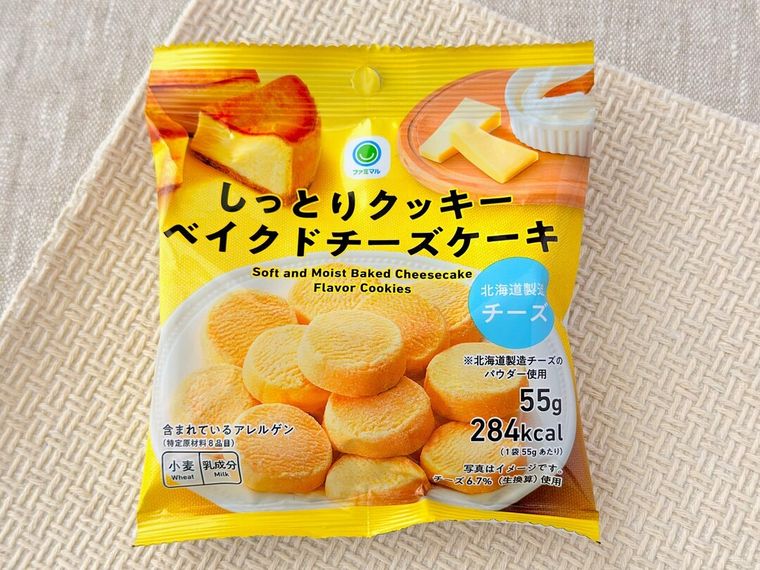 しっとりクッキー ベイクドチーズケーキのパッケージ
