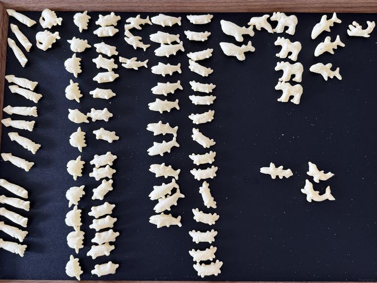 うみのなかまたちのおっとっとを並べた様子