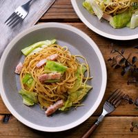 作り方 キャベツとベーコンの和風だしパスタ