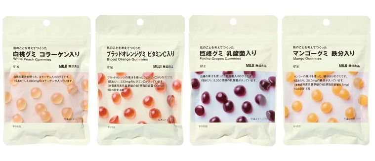 「肌のことを考えてつくったグミ」シリーズ