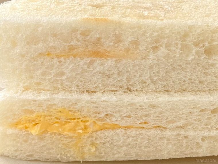 「たまごサンド」の食パンのアップ