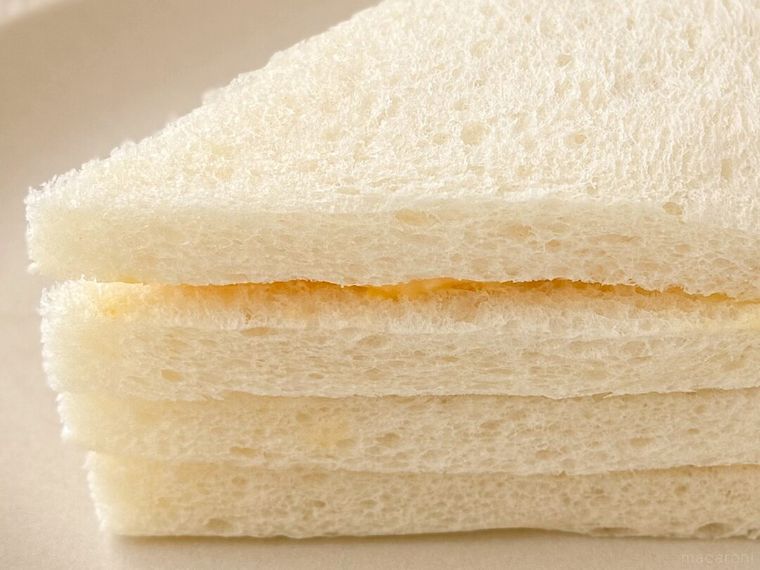 「たまごサンド」の食パンのアップ