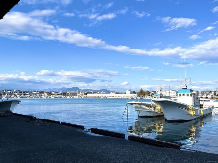 用宗みなと温泉の目の前に広がる用宗漁港