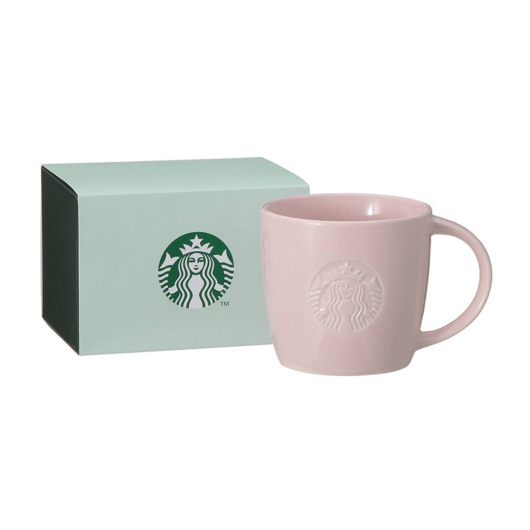 ギフトボックス入りロゴマグピンクベージュ355ml