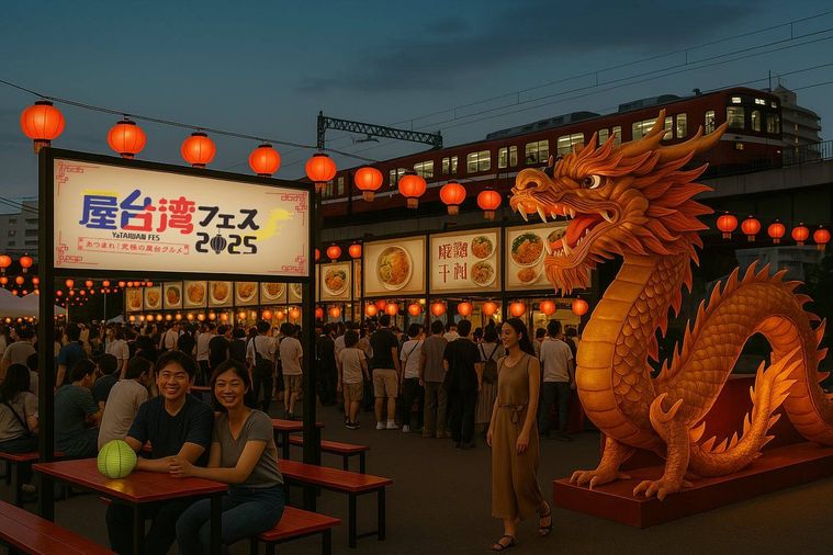 台湾夜市を完全再現した街並み