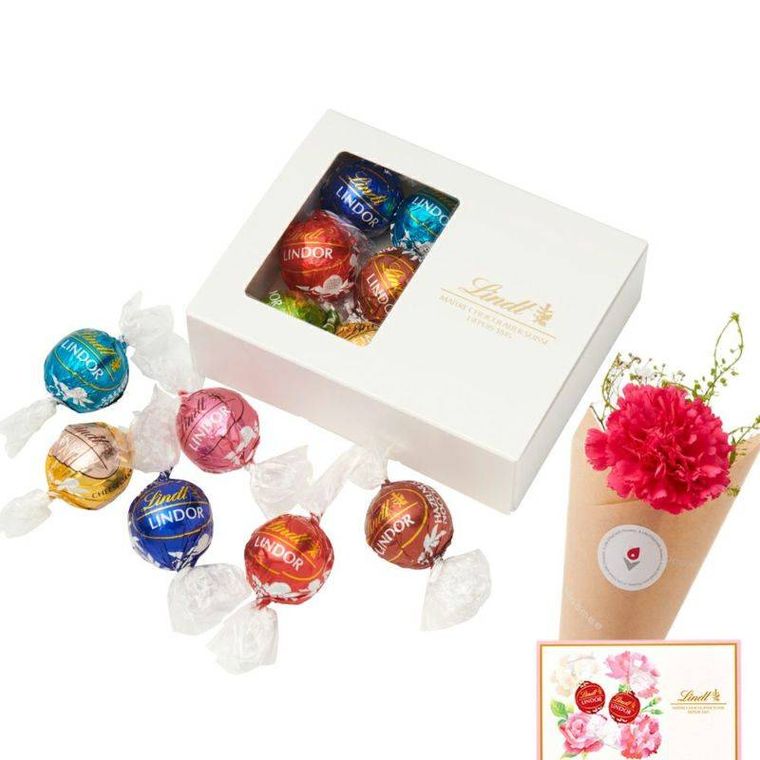 リンドール テイスティングセット10種10個入ブルーミーの花ギフトカード
