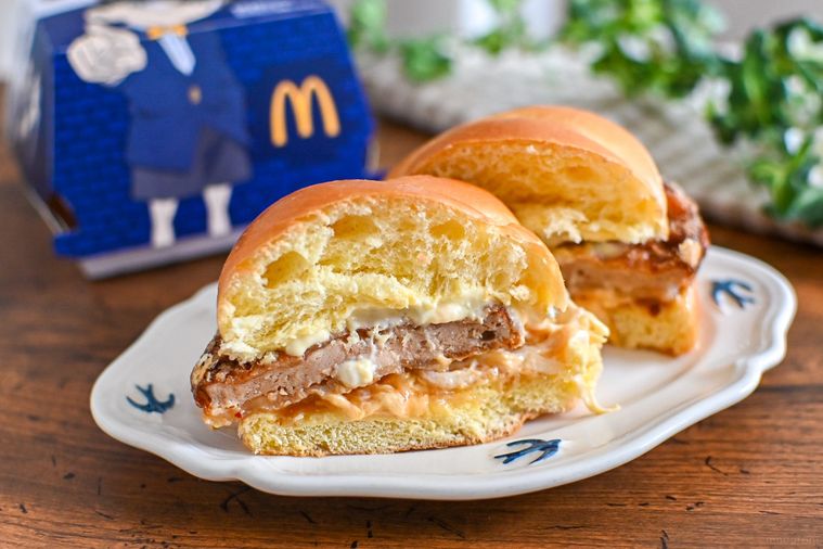 バーガーの断面のアップ