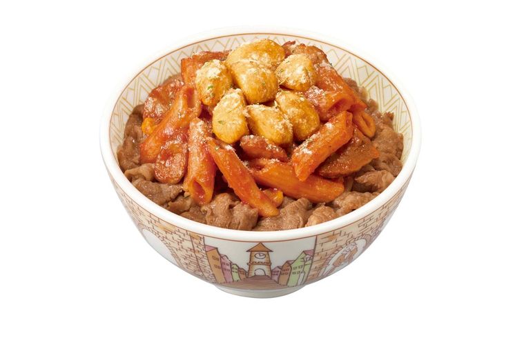 にんにくナポリタン牛丼