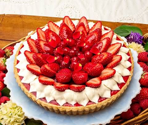 ラズベリーとバニラのタルト