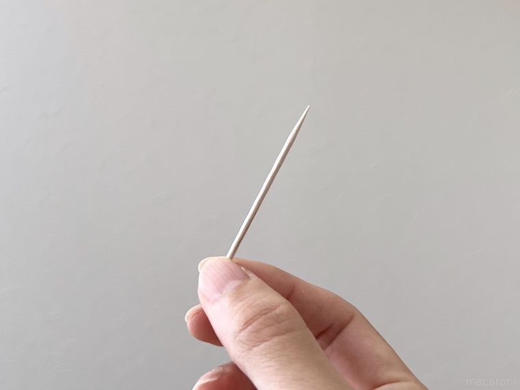 つまようじを持っている様子