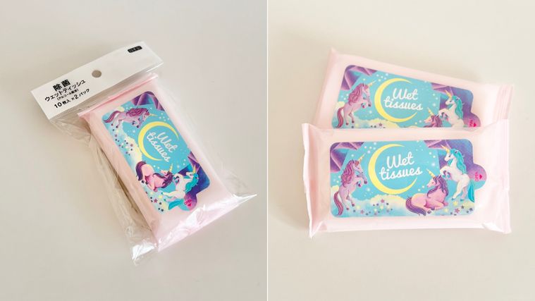 セリア除菌ウエットティッシュ 携帯用 ゆめかわのパッケージ