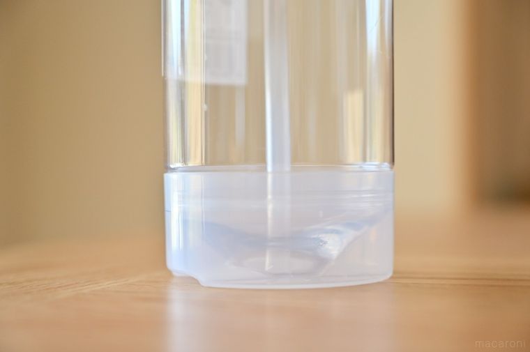 すり鉢状になっているシャンプーボトルの底