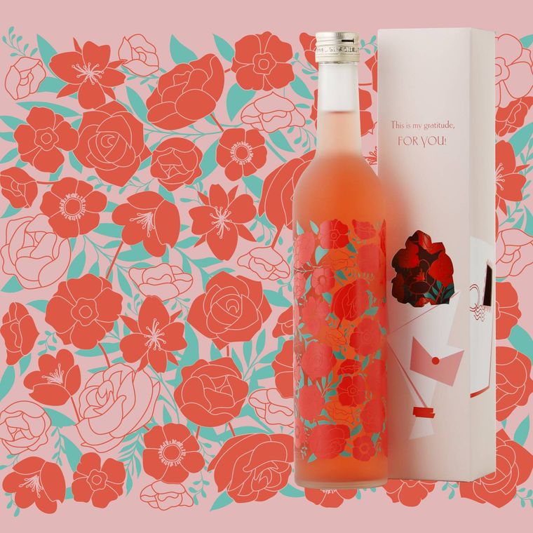 フラワーブーケ ロゼワイン