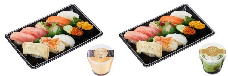 お寿司とプリンのセット商品