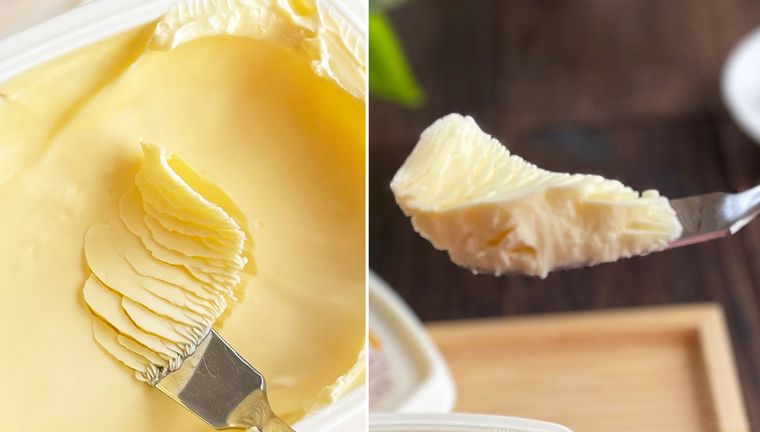 バターナイフでくり抜いたなめらかママソフトプレーン