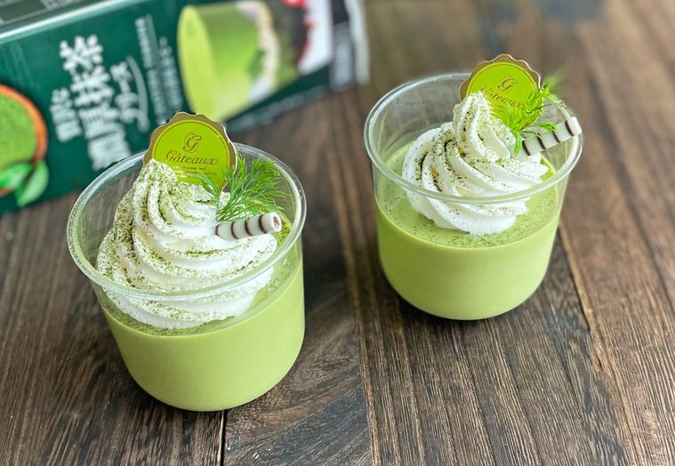 贅沢な濃厚抹茶テリーヌで作った抹茶プリン