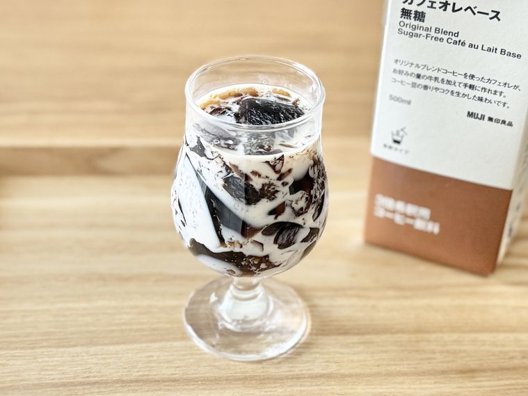 無印のカフェオレベースで作ったクラッシュゼリー