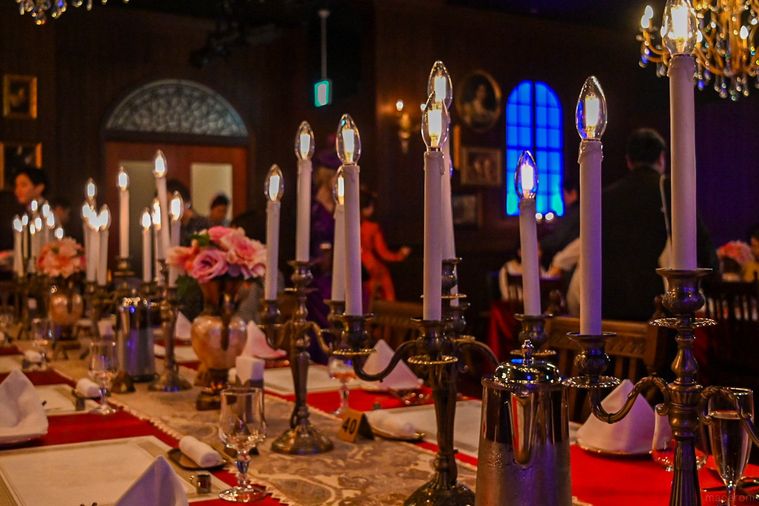 テーブルのライトのアップ