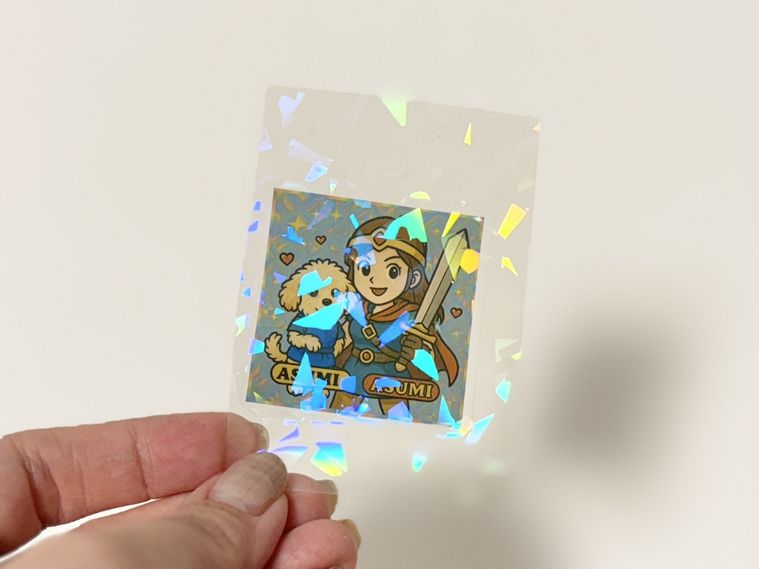 ホログラムシールを貼ったビックリマンチョコ風シール