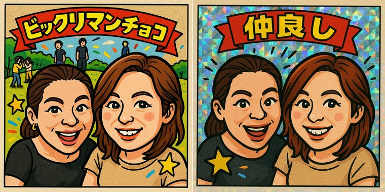 ChatGPTで作成したビックリマンチョコ風シール